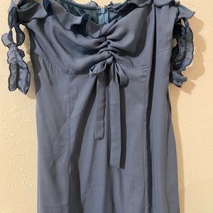 Blue off shoulder dress